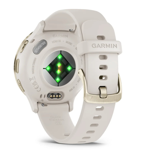 Garmin Venu 3S Smart Watch - Round Case Shape - 41 mm Case Height - 41 mm Case Width - Soft Gold Stainless Steel Body Colo