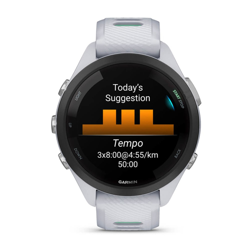 Garmin Forerunner 265S. Display diagonal: 2.79 cm (1.1"), Display technology: AMOLED, Display resolution: 360 x 360 pixels