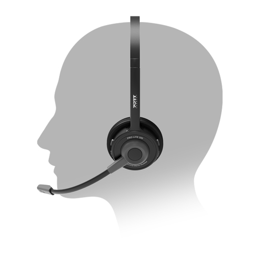 Port Connect PRO LITE 200 Wired/Wireless Over-the-head, On-ear Stereo Headset - Microsoft Teams Certification - Binaural -