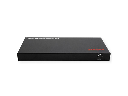 Roline Audio/Video Switchbox - Cable - 7680 x 4320 - 8K - 4 Input Device - 1 Display - Monitor, Projector, TV - 1 x USB - 