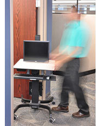 Ergotron WorkFit-C, Single HD Sit-Stand Workstation. Product colour: Black, Grey, Type: Multimedia cart, Maximum weight ca