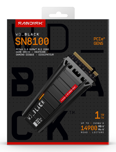 Western Digital Black WD_BLACK SN8100 NVMe. Capacidade da drive SSD: 1 TB, Fator de forma SSD: M.2, Velocidade de leitura: