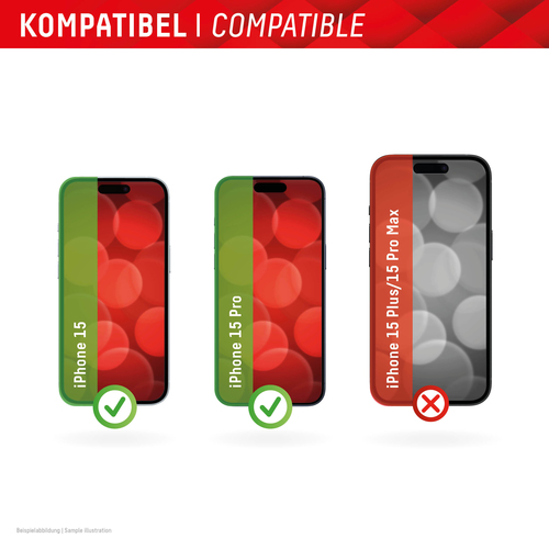 DISPLEX Premium Glas (Full Cover) für Apple iPhone 15/15 Pro