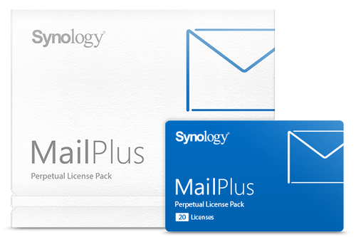 Synology MailPlus. License quantity: 20 license(s), License type: Base, Software type: License