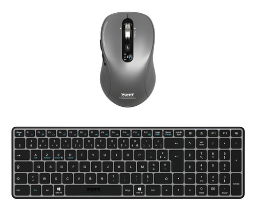 FR- PACK Clavier COMPACT+Souris EXPERT - Rechargeable Pack BT+RF-FR