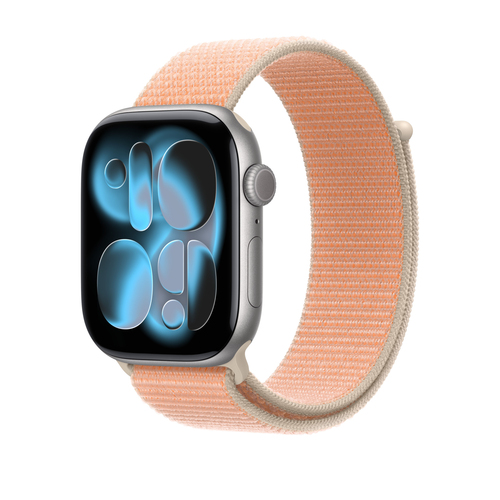 Apple Adjustable Smartwatch Band - One Size - Hook & Loop Attachment - Cantaloupe - Nylon, Nylon Weave, Polyester