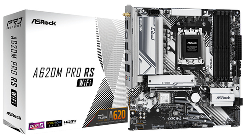 ASRock A620M Pro RS WiFi Gaming-Desktop-Motherboard - AMD A620 Chipsatz - Buchse AM5 - Micro ATX - Ryzen 7 Unterstützter P
