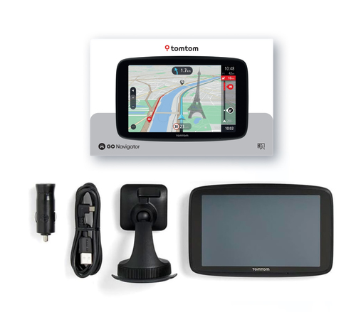 TomTom GO Automobile Portable GPS Navigator - Portable, Mountable - 15.2 cm (6") - Touchscreen - Microphone, Speaker - Blu