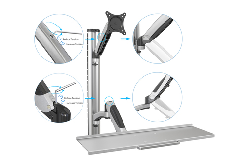 Digitus Workstation (monitor, keyboard, mouse) Wall Mount. Maximum weight capacity: 8 kg, Minimum screen size: 43.2 cm (17