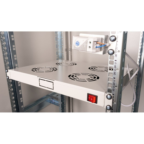 Roline Fan Tray - Rack Mount - Light Grey - 4 Fan - 1U Rack Height
