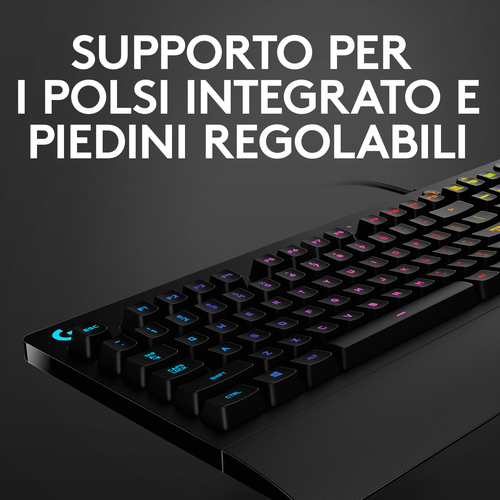 Tastiera gaming Logitech G Prodigy G213Cavo Connettività - USB 2.0 Interfaccia - RGB LED - Italiano - Cupola meccanica/gom