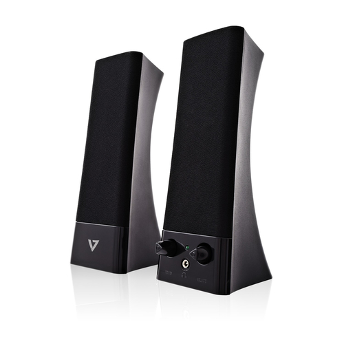 V7 USB Powered Stereo Speakers - Black