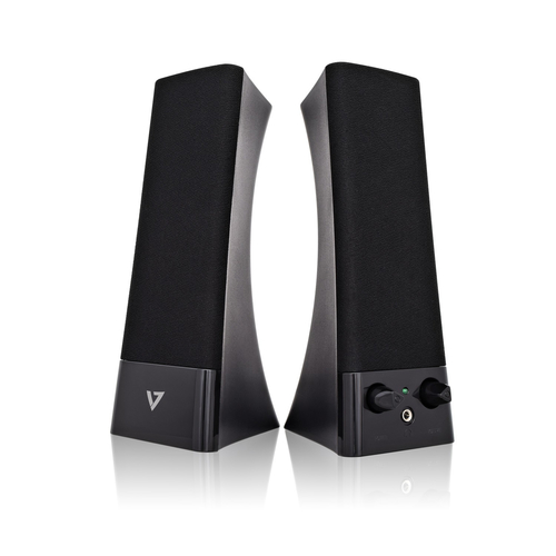 V7 USB Powered Stereo Speakers - Black