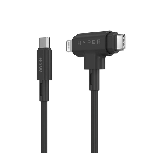 Hyper HyperJuice HJ4010BKGL 1.52 m Lightning/USB-C Data Transfer Cable - Cable for Notebook, Tablet, Phone, MacBook Air, H