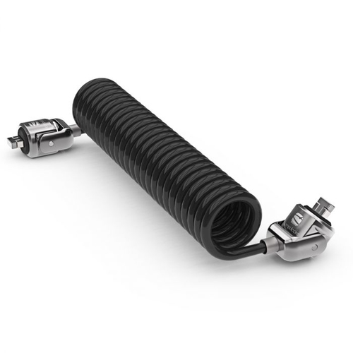 Compulocks Dual Head Coiled Cable Keyed Lock. Cor do produto: Preto, Condições ideais de utilização: Computador portátil, 