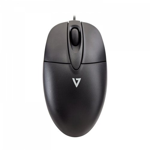 V7 M30P10-7E Mouse - USB - Optical - 3 Button(s) - Silver, Black - Cable - 1000 dpi - Scroll Wheel