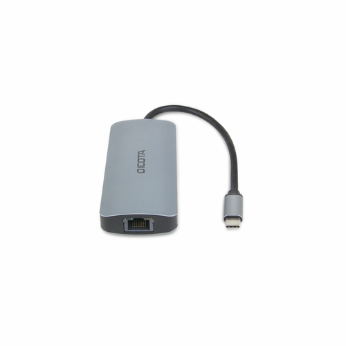 Dicota USB-Typ C Docking Station für Notebook, Monitor - Speicherkartenleser - SD, microSD - Silber - 4K UHD - 3840 x 2160