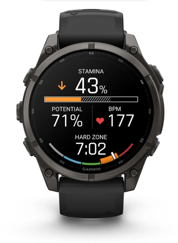 Garmin fēnix 9. Display diagonal: 3.56 cm (1.4"), Display technology: AMOLED, Display resolution: 454 x 454 pixels, Touchs