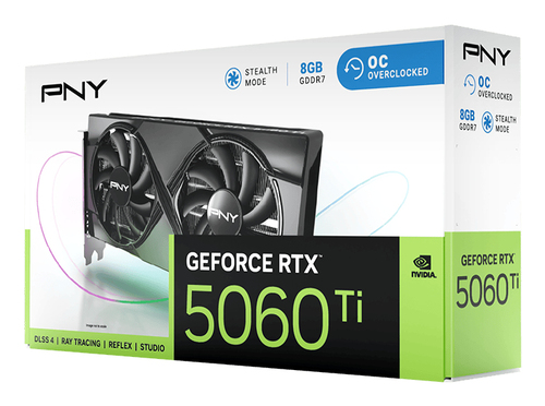 PNY NVIDIA GeForce RTX 5060 Ti Grafikkarte - 8 GB GDDR7 - 2,69 GHz Boost-Taktfrequenz - 128 Bit Busbreite - PCI Express - 