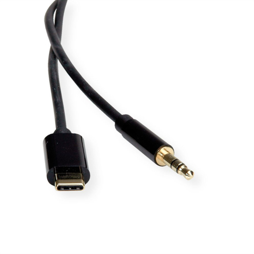 Roline 3 m Mini-Phone/USB-C Audiokabel - Cable for MacBook, Ultrabook, Smartphone, Tablet, Kopfhörer, Headset, HiFi-System