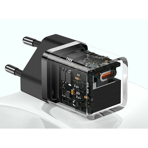 Adattatore CA Baseus - 30 W - Adattatore universale - Per iPhone, iPad, Dispositivo USB tipo C - Nero