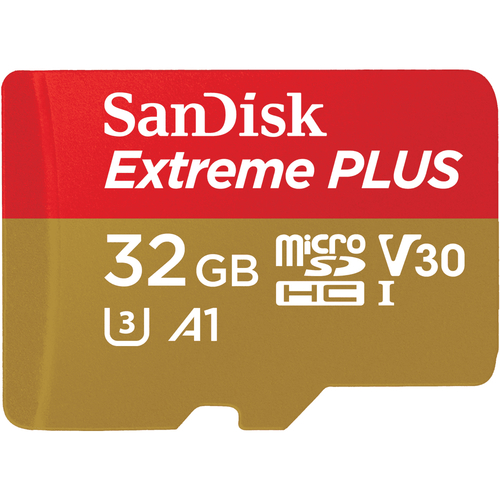 SanDisk Extreme PLUS 32 GB UHS-I (U3) microSDHC - 1 Pack - 100 MB/s Read - 90 MB/s Write