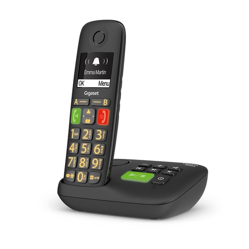 Gigaset E290A DECT-Schnurlostelefon - Schwarz - 1 Telefonleitung(en) - 1 Gleichzeitige Anrufe - Anrufbeantworter - Freispr