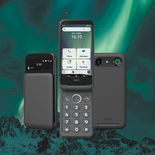 Doro Aurora A20 DSC-0540 64 GB Smartphone - 11,4 cm (4,5 Zoll) 1280 x 720 - Octa-Core 2 GHz - 4 GB RAM - Android 14 - 4G -