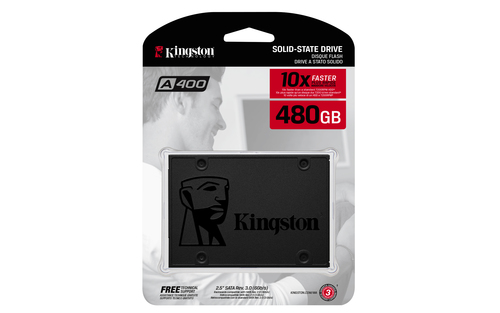 Kingston Technology A400. Capacité du Solid State Drive (SSD): 480 Go, Facteur de forme SSD: 2.5", Vitesse de lecture: 500