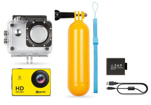 Hamlet Action Cam HD 720p  con schermo 2" LCD . Filmati HD e foto 12 Mpixel. Obiettivo grandangolo 110° di campo visivo.  