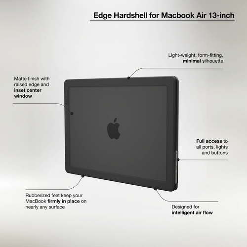 EDGE HARDSHELL CASE MB AIR 13IN (13IN/ M3/ 2024) - BLACK