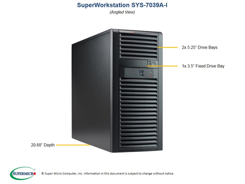Supermicro SuperWorkstation 7039A-i Server-Barebone-System - Mid-Tower - Socket P LGA-3647 - 2 x Prozessor-Support - Intel
