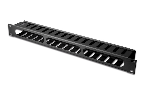 Digitus Cable Management Panel with detachable cover for 483 mm (19“) cabinets, 1U. Product colour: Black