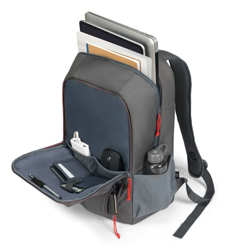Dicota SPIN II Tasche (Rucksack) für 33 cm (13 Zoll) bis 40,6 cm (16 Zoll) Notebook - Grau - 600D rPET Polyester Körper - 