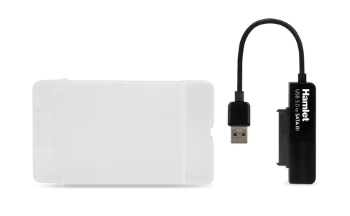 Hamlet Adattatore USB 3.0 5 Gbps per Hard Disk SATA III con Box per Hard Disk senza viti. Permette di collegare un Hard Di