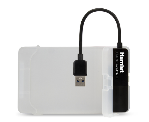 Hamlet Adattatore USB 3.0 5 Gbps per Hard Disk SATA III con Box per Hard Disk senza viti. Permette di collegare un Hard Di