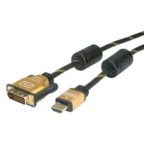 Roline 1 m DVI-D/HDMI Videokabel - 1 - Cable for Videogerät - Golden