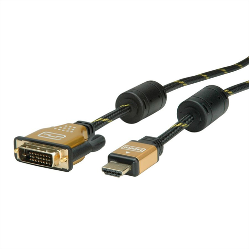 Roline 1 m DVI-D/HDMI Videokabel - 1 - Cable for Videogerät - Golden