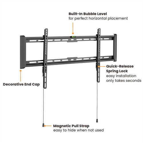 Value Wall Mount for TV - Black - Horizontal - 1 Display(s) Supported - 109.2 cm to 228.6 cm (90") Screen Support - 75 kg 