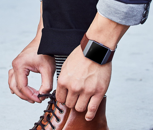 Fitbit Smartwatch Band - Small (S) - Cognac - Leather, Aluminium