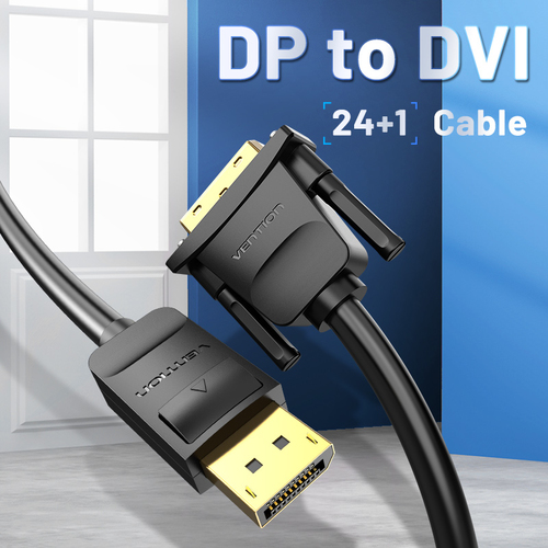 Vention 1 m DisplayPort/DVI Video Cable - Cable for Video Device - Second End: 25-pin DVI Digital - Male - Supports up to1