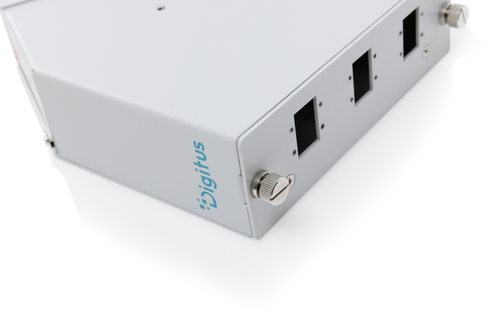 FIBER OPTIC DIN RAIL SPLICE DIS ANGLED 6 SC DX/LC QUAD GREY