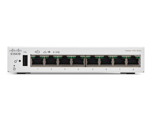 Cisco C1200-8T-D. Tipo de switch: Gerido, Camada de switches: L2/L3. Tipos de portas ethernet Basic switching RJ-45: Gigab