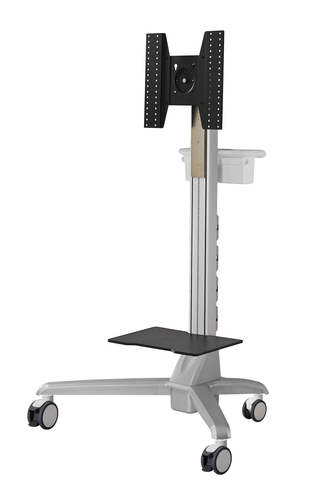 Amer Height Adjustable Display Stand - Up to 65"" (165.10 cm) Screen Support - 35.09 kg Load Capacity - 171.20 cm (67.40""
