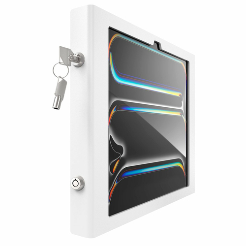 Compulocks iPad Pro M4 & M5 13" , Apex Secured Enclosure Wall Mount - White - iPad Security Wall Mount