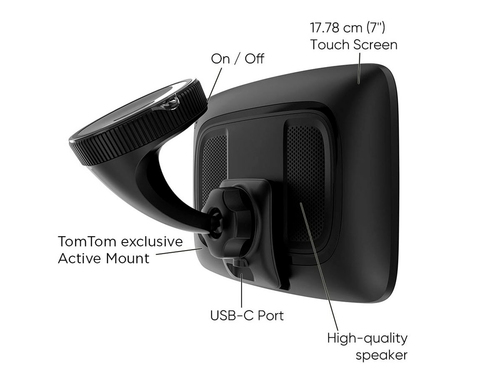 TomTom GO Navigator Automobile Portable GPS Navigator - Magnetic Mount - 17.8 cm (7") - Touchscreen - Danger Zone, Speed C