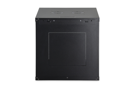 Digitus Dynamic-N 12U Wall Mountable Enclosed Cabinet Rack Cabinet for Networking, Server - Black - Steel, Glass, Sheet St