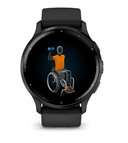 Garmin Venu 3 Smart Watch - 45 mm Case Height - 45 mm Case Width - Slate, Black Case Color - Black Band Color - Stainless 