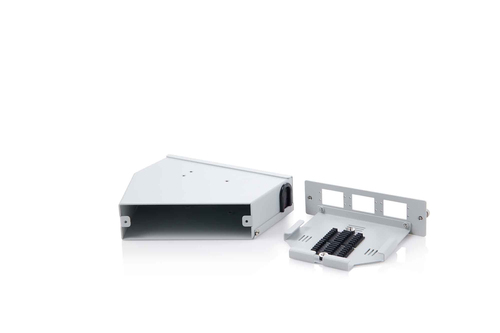 FIBER OPTIC DIN RAIL SPLICE DIS ANGLED 6 SC SX/LC DX GREY