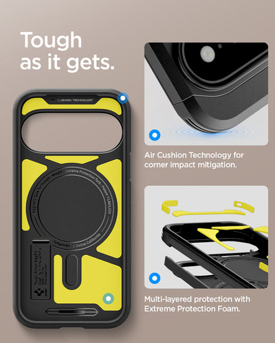 Spigen Tough Armor Case for Google Pixel 11 Smartphone - Black - Wireless Charging Compatible